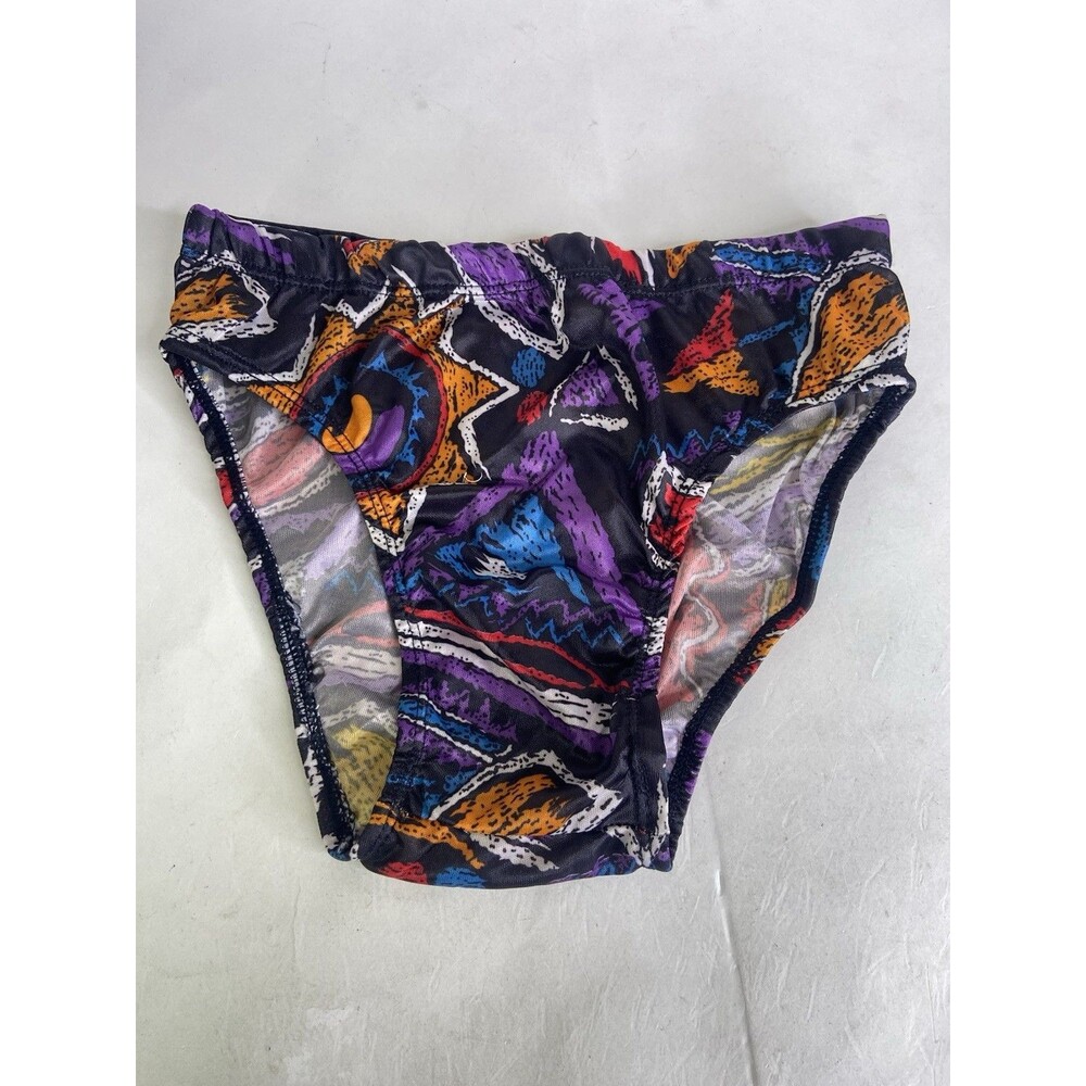 VTG Picopi Mens Size S Low Rise Polyester Fashion Print Brief Underwear 1 Piece